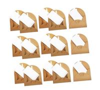NUOBESTY 30 Mini Kraft Envelopes With Heart Clasp Blank Cards Vintage Credit Card For Weddings Bridal Showers Handmade Greeting Invitations