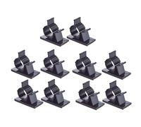 NUOBESTY 30 Piezas Clips de Cable Adhesivos Negros Ajustables de Ganchos para Gestión de Cables Soporte para Oficina y Hogar