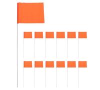 NUOBESTY 30 Unidades Bandera de Señalización Naranja Postes de Acero para | Pvc, Visibilidad Clara, Fácil de Insertar Suelo, Uso en Jardinería y Levantamientos