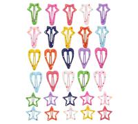 NUOBESTY 30piezas Pinzas Pelo para Niñas Forma de Estrella Pinzas Kawaii de Cinco Puntas y Corazón Accesorios Pelo Infantiles Recreo Escolar
