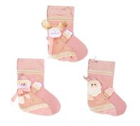 NUOBESTY 3piezas Adornos Navideños para Medias Lentejuelas Rosa Calcetines Colgantes de Navidad Árbol de Navidad Calcetines para Sujetar Regalos