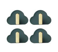 NUOBESTY 4 Ganchos Adhesivos de Pared sin Perforar, Forma de Nube, Plástico Abs, Color Verde, para Colgar Bolsos y Sombreros en Cocina y Baño, sin Marcas, Set de 4 Piezas