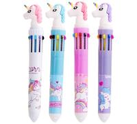 NUOBESTY 4 Piezas Bolígrafos Retráctiles, Bolígrafo Multifunción Abs, Colores Unicornio, Útiles Escolares Portátiles para Estudiantes y Dibujo