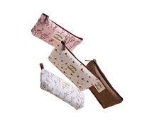 NUOBESTY 4 Piezas Bolsa Cosméticos Útiles Escolares Oficina Bolsas Maquillaje Lona Bolsa Maquillaje Viaje Bolsas Lápices Portátiles Estilo Rústico Corea del Sur Alumno