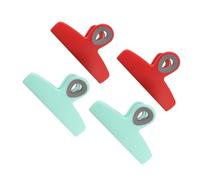 NUOBESTY 4 piezas Clips para Bolsas de Alimentos Pinzas Resistentes Multiusos para Cocina Cierre Hermético de Snacks y Paquetes Diseño Duradero Rojo y Verde