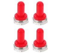 NUOBESTY 4 Piezas Cubierta Protectora Roja de Silicona para Interruptores de Palanca y Rocker, Tapa Prueba de Polvo para Entornos Diferentes y Hogares