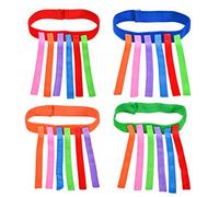 NUOBESTY - 4 piezas de tirar de la cola para atrapar la cola en curso de ejecución, accesorios de juguete de formación de velocidad con cierres de gancho para niña (azul)