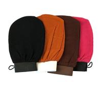NUOBESTY 4 Piezas Guantes de Baño Guantes Exfoliantes de Fibra, Manoplas de Ducha, sin Espuma ni Vapor, para Hombres y Mujeres, Viaje Color Aleatorio