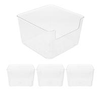 NUOBESTY 4 Piezas Hamster Bath Box Plastic Digging Container with Slip-Resistant Base For Mice and Small Pets Easy To Clean Small Animal Bathroom Tray