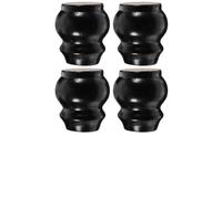NUOBESTY 4 Piezas Patas de Madera Maciza para Sofá Negro, Tornillos | Madera Dura Negra, Patas Torneadas Tuercas y Tacos, para Mueble de TV y Mesa de Centro