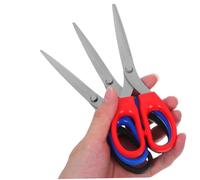 NUOBESTY 4 Piezas Tijeras Escolares Multiusos con Afiladas y Punta Redondeada Mango Ergonómico Cómodo para Oficina Hogar Manualidades y Costura