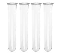 NUOBESTY 4 Tubos de Transparentes para Propagación Hidropónica de Jarrones de Tubo de Base Redonda y Boca Acampanada Tamaño 25X3X11 CM para Decoración de Escritorio y Terrarios