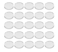 NUOBESTY 40 Piezas 40 Almohadillas Antideslizantes Transparentes de Caucho No Adhesivo 25 MM X 3 MM para Protección de Mesas de Vidrio, Parachoques para Muebles y Reducción de Rayones y