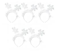 NUOBESTY 5 Diademas de Blancas de Tela para Navidad Accesorios Festivos para Fiestas Navideñas y Disfraces Cómodas y Decorativas Juego de 5 Unidades