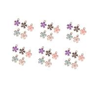 NUOBESTY 5 Juegos De Colgantes De Flores De Aleación Para Collar Joyería Pulsera Álbum De Recortes Llavero Suministros De Joyería 50 Piezas X 5