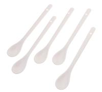 NUOBESTY 5 Piezas Cucharas Cerámicas Grandes para Sopa y Café con Mango de Blancas Utensilios de Cocina Resistentes para Gachas y Arroz