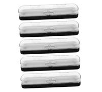 NUOBESTY 5 Piezas Estuche Rectangular Transparente para Lápices Estuche de Plástico Doble Organizador para Artículos de Escritorio para Viajes Oficina y Escuela