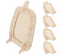 NUOBESTY 5 Piezas Marcos de Fotos de Madera Forma de Calabaza Otoño Decoración Rústica para Acción de Gracias y Halloween Manualidades de Otoño para Aula y Fiesta