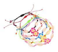 NUOBESTY 5 Piezas Pulsera de Conchas Marinas Pulseras Elásticas para Mujer Estilo Boho, Arcilla Polimérica, Ajuste Cómodo, Suave Piel, Conjunto Versátil, Vacaciones y Fiestas