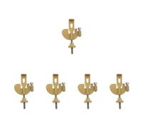 NUOBESTY 5 Piezas Tope de Puerta Cerradura del Dormitorio Cierre Cerraduras tapón Cerradura portátil Portable Door Lock candado de Viaje Cerradura de Puerta portátil para Hotel Acero Golden