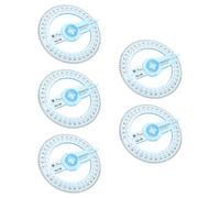 NUOBESTY 5 Piezas Transportador Circular de Plástico Diseño de Puntero para Medición de 360 Grados, Regla Transportadora Multifuncional Adecuado para Escuela y Oficina