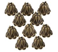 NUOBESTY 50 Piezas Accesorios retro DIY collar perlas tapas de cuentas Cuentas sueltas del espaciador de flores mini espaciadoras floral aleación Dorado