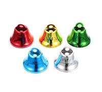 NUOBESTY 50 piezas Campanas para Manualidades Mini Campanas de Mascotas Colgantes para Juguetes de Pájaros Periquitos Accesorios DIY Coloridos para Collares y Decoración