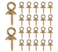 NUOBESTY 50 Piezas de Tornillos de Ojo de Acero Inoxidable Dorados para Hacer Joyas, Sistema de Conexión Invisible y Fácil Extracción, Ideales para Collares y Manualidades