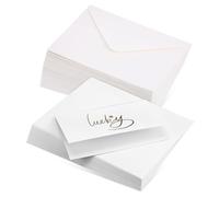 NUOBESTY 50 Tarjetas Blanco con Sobres Papel Grueso para Invitaciones DIY Boda Cumpleaños Diseño Minimalista Versátiles y Elegantes
