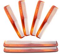 NUOBESTY 6 Peines de Dientes Anchos para Hombres, Peines de Salón de Ps para Peinar Cabello Seco y Mojado, Paquete de 6 Piezas Cómodos para Uso en Casa o Salón
