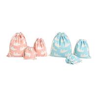 NUOBESTY 6 Piezas Bolsa de Almacenamiento con cordón Storage Bags Pack Maquillaje Make up Bag Maquillaje Pack Mochilas de Cuerdas Bolso con cordón Estampado Mini