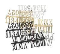 NUOBESTY 6 Piezas Kit de Accesorios para Relojes de Pared DIY Números Arábigos y Romanos en Plástico Duradero, Colores Negro, Plata y Oro, Piezas de Repuesto para Decoración Artística del