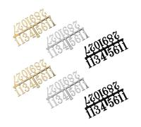 NUOBESTY 6 Piezas Números Arábigos para Reloj de Pared 3 Cm Plástico Resistente en Dorado, Plateado y Negro, Kit de Accesorios para Fabricación y Reparación DIY en Decoración Artística