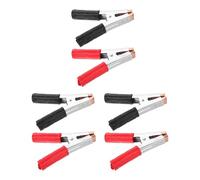 NUOBESTY 6 Pinzas de Cocodrilo para Batería de Automóvil Abrazaderas Eléctricas Aisladas de Cobre Tamaño Grande Triple Refuerzo Color Negro y Rojo para Cables Puente y Carga Automotriz