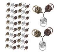 NUOBESTY 60 Piezas Tiradores Mini Metálicos Vintage de Hierro para Anillas Retro para Muebles Armarios y Cajas de Joyas Mini Manijas Decorativas para Proyectos DIY