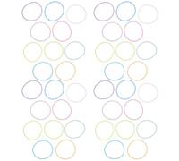 NUOBESTY 60 pulseras de silicona multicolor estilo años 80 - Pulseras luminosas neón elásticas que brillan en la oscuridad, ideales para fiestas disco, Navidad y para mujeres adultas.