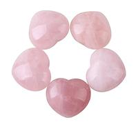 NUOBESTY 6piezas Adornos De Cuarzo Rosa Piedras De Corazón De Cristales Curativos Para Decoración Piedras Energéticas Equilibrantes Para Chakras y