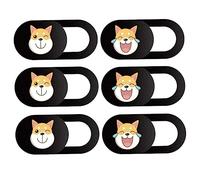 NUOBESTY 6piezas Cubierta Protectora de Cámara para Portátil Tableta y Teléfono Diseño de Perro Deslizador Adhesivo para Bloqueo de Privacidad
