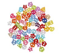 NUOBESTY 70 piezas Botones de Plástico Miniatura de Botones Redondos Forma y Flor para Ropa de Muñecas Accesorios de Costura DIY para Manualidades y Decoración