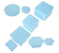 NUOBESTY 8piezas Conjunto De Adornos Geométricos De Color Azul Accesorios para Fotografía De Joyería y Cosméticos para Decoración De Escritorio y Escenarios De Fotos