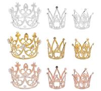 NUOBESTY 9 mini doradas para decorar pasteles y cupcakes. Ideales para baby showers, cumpleaños, bodas, San Valentín y ramos de flores.