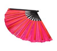 NUOBESTY Abanico Plegable de Mano Grande Color Rojo Abanico Chino Portátil de PVC Estructura de Bambú Adecuado para Bodas Fiestas y Decoración Nocturna
