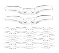 NUOBESTY Abrazaderas para Cordones de Persiana Transparentes de Doble Orificio, Soporte de Cornamusa con Tornillos, Accesorio Seguro para Cortinas Enrollables y Protección Infantil, 20