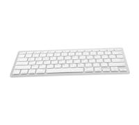 NUOBESTY ABS Teclado Hebreo para Ordenador Inalámbrico Ultrafino | Teclas Silenciosas, Portátil y Ligero, Color Blanco, para Oficina y Llevar en Bolsa