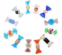 NUOBESTY Adornos de Dulces de Cristal de Vidrio de Colores 12 Piezas para Decoración de Escritorio en Sala y Comedor Estilo Artístico Elegante Estilo Aleatorio