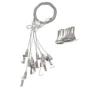 NUOBESTY Alambre para Colgar Cuadros y Espejos Gancho de Riel Guía, Kit de 10 Piezas Ajustable de Acero Inoxidable, para Uso en Galerías y Espacios de Exhibición
