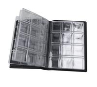 NUOBESTY Álbum De Colección De Monedas 15x11 Cm Negro 120 Bolsillos De OPP para Monedas hasta 2,8 Cm, Libro Compacto para Coleccionista y Almacenamiento Numismático Portátil