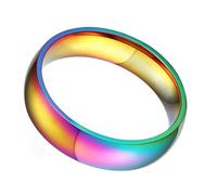 NUOBESTY Anillo Arcoíris de Moda de Acero de Titanio Brillo Colorido Joyería para Mujeres y Damas Anillo