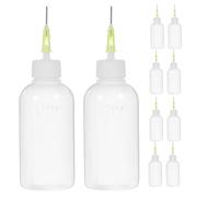 NUOBESTY Aplicadoras de Pegamento de 50 Ml Plástico Resistente 12 Botellas Aguja de Precisión y Fácil de Rellenar para Scrapbooking y Woodworking
