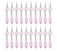 NUOBESTY Araña de Cristal Transparente Prismas de Carámbano Candelabro de Lámpara Piezas de Repuesto con Cuentas de Octágono para Colgantes de Cortina de Cristal Diy (Rosa)